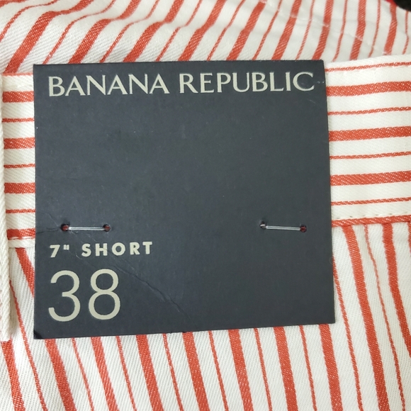 Banana Republic Cotton/Linen Striped 7" Shorts, Size 38 - Picture 4 of 10